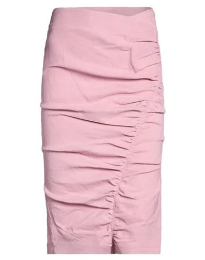 Pinko Woman Midi Skirt Pink Size 10 Linen, Viscose, Elastane