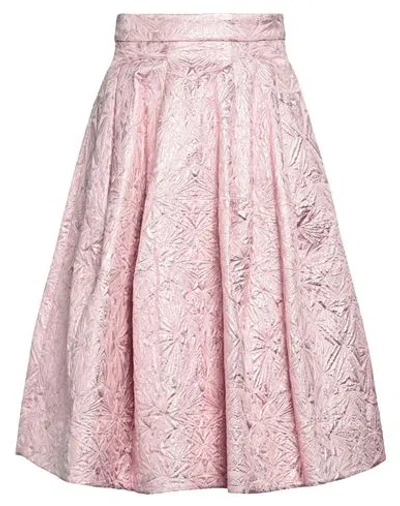 Pinko Woman Midi Skirt Pink Size 10 Polyester, Metallic Fiber, Viscose, Polyamide