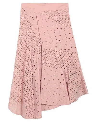 Pinko Woman Midi Skirt Pink Size 10 Cotton