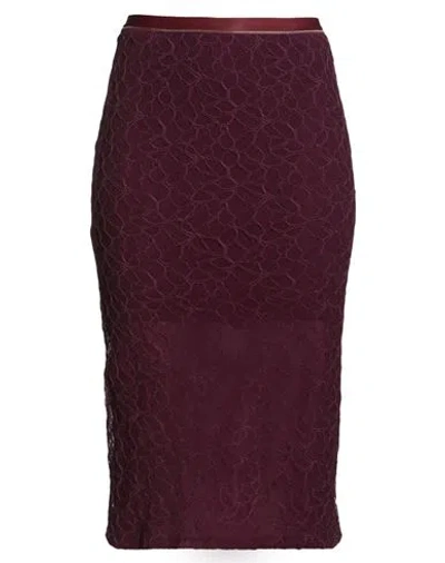 Pinko Woman Midi Skirt Plum Size L Nylon, Elastane In Purple