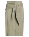 Pinko Woman Midi Skirt Sage Green Size 8 Goat Skin In Green