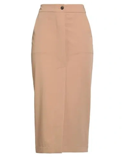 Pinko Woman Midi Skirt Sand Size 4 Polyester, Viscose, Elastane