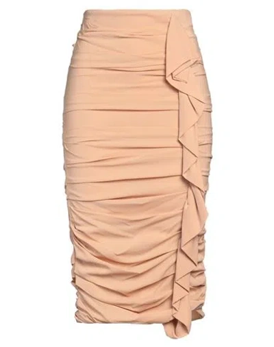 Pinko Woman Midi Skirt Sand Size S Viscose, Elastane In Beige