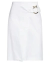 Pinko Piercing Buckle Longuette Skirt In White