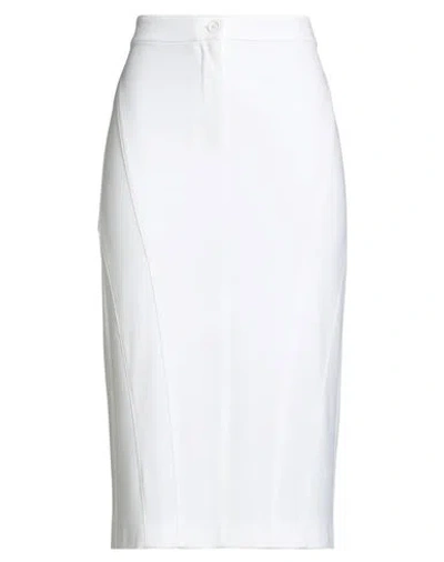 Pinko Woman Midi Skirt White Size 4 Viscose, Nylon, Elastane