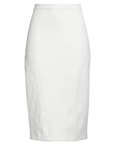 Pinko Woman Midi Skirt White Size 6 Polyester, Elastane