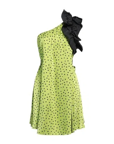 Pinko Woman Mini Dress Lime Green Size 2 Polyester, Elastane