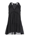 Pinko Woman Mini Dress Black Size 10 Cotton In Black