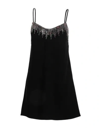 Pinko Woman Mini Dress Black Size 10 Polyester, Brass, Crystal