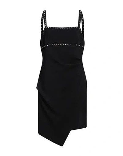 Pinko Woman Mini Dress Black Size 10 Polyester, Elastane, Aluminum