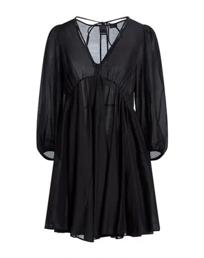 Pinko Woman Mini Dress Black Size 2 Cotton, Silk
