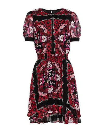 Pinko Woman Mini Dress Black Size 2 Viscose In Red