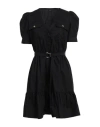 Pinko Woman Mini Dress Black Size 4 Cotton In Black