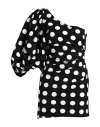 Pinko Womens Polka Dot One Shoulder Mini Dress In Black