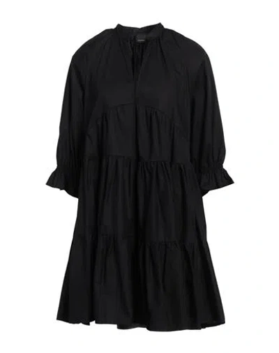 Pinko Woman Mini Dress Black Size 6 Cotton In Black