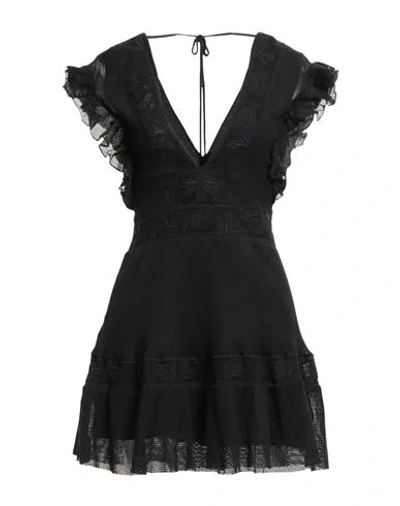 Pinko Woman Mini Dress Black Size 6 Cotton, Nylon