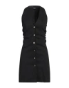 Pinko Woman Mini Dress Black Size 8 Linen, Viscose, Elastane In Black