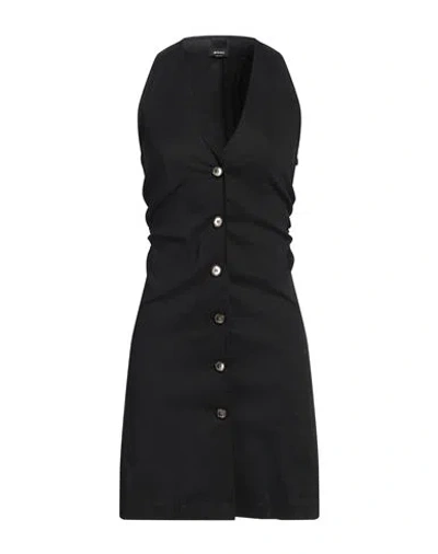 Pinko Woman Mini Dress Black Size 8 Linen, Viscose, Elastane
