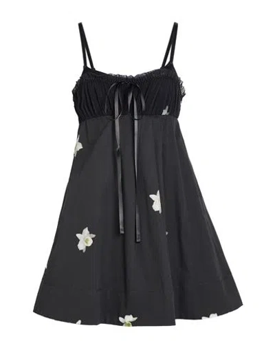 Pinko Woman Mini Dress Black Size L Cotton, Polyamide, Elastane, Viscose