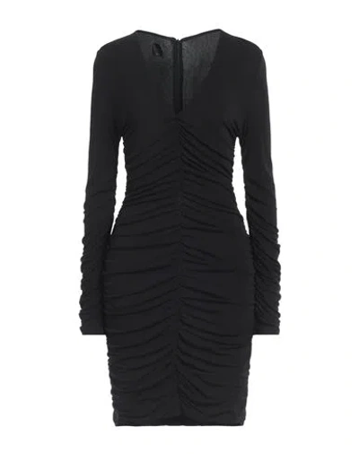 Pinko Woman Mini Dress Black Size L Viscose In Limo Black
