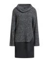 Pinko Bimaterial Dress With Wool Blend Sweater In Black