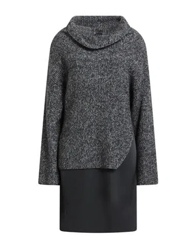 PINKO PINKO WOMAN MINI DRESS BLACK SIZE M WOOL, NYLON, ALPACA WOOL, POLYESTER