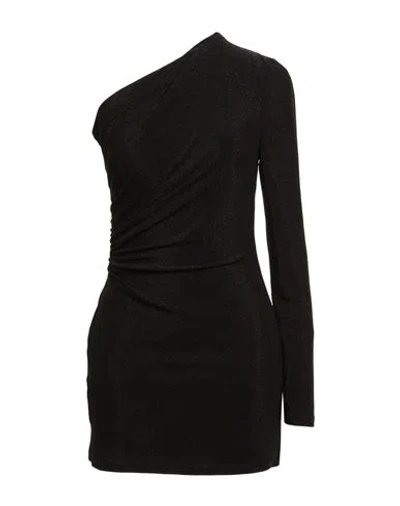 Pinko Woman Mini Dress Black Size S Polyamide, Metallic Fiber, Elastane
