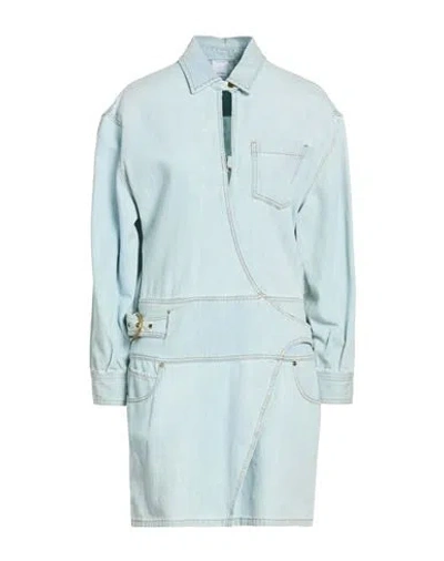 Pinko Woman Mini Dress Blue Size 4 Cotton