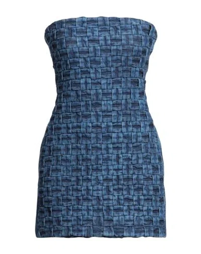 Pinko Woman Short Dress Blue Size 8 Cotton
