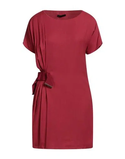 Pinko Woman Mini Dress Brick Red Size 6 Viscose, Polyester