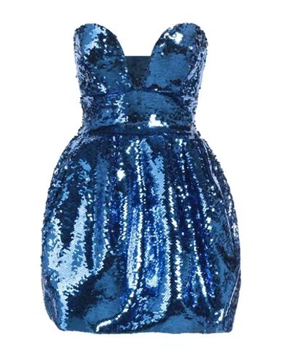 Pinko Woman Mini Dress Bright Blue Size 4 Polyester