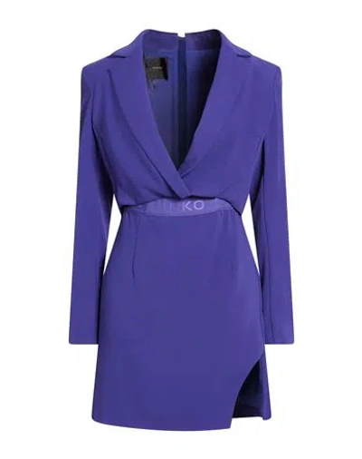 Pinko Woman Mini Dress Bright Blue Size 6 Polyester, Elastane