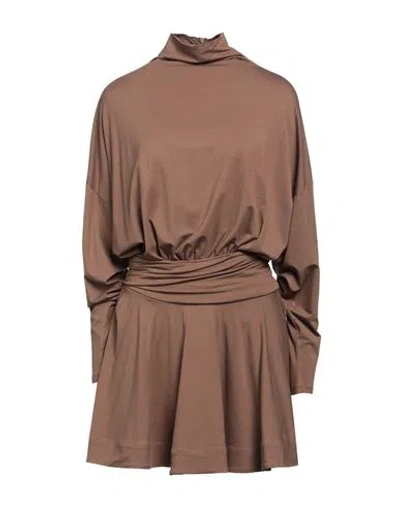 Pinko Woman Mini Dress Brown Size Xs Viscose, Elastane In Brown