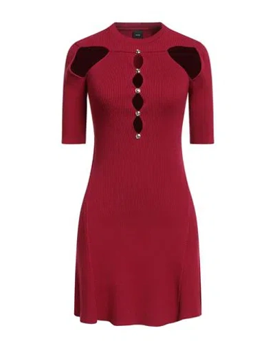 Pinko Woman Mini Dress Burgundy Size S Viscose, Polyester In Red