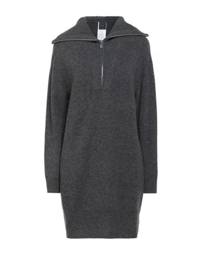 Pinko Woman Mini Dress Charcoal Size L Wool, Cashmere, Viscose, Nylon In Gray