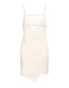 Pinko Woman Mini Dress Cream Size 6 Polyester, Elastane, Aluminum In White