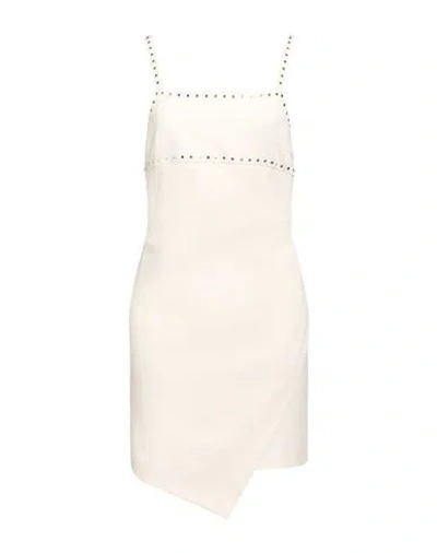 Pinko Woman Mini Dress Cream Size 4 Polyester, Elastane, Aluminum In Neutral