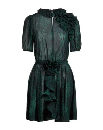 Pinko Woman Mini Dress Dark Green Size 4 Polyester