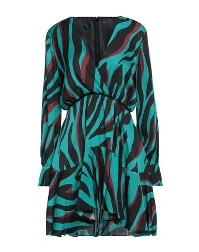 Pinko Woman Mini Dress Deep Teal Size 6 Viscose, Polyester, Cotton, Nylon In Green