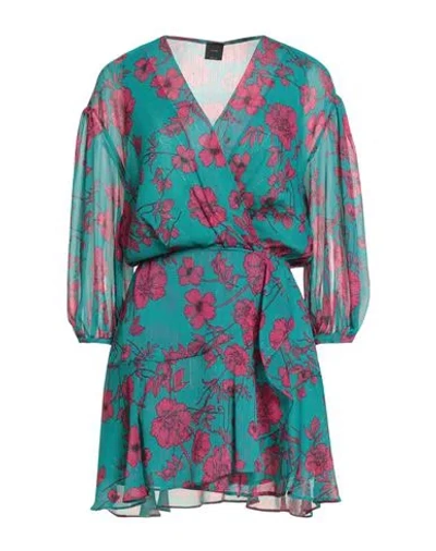 Pinko Woman Mini Dress Emerald Green Size 6 Viscose In Blue
