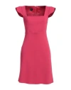 Pinko Woman Mini Dress Fuchsia Size 10 Polyester, Elastane In Pink