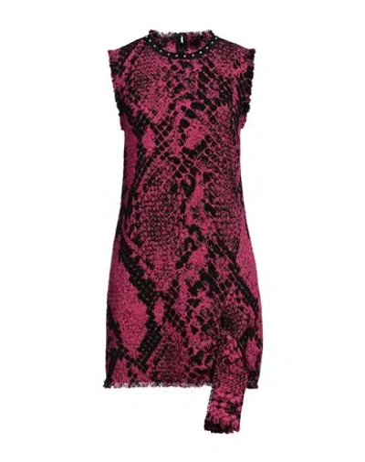 Pinko Woman Mini Dress Fuchsia Size 4 Cotton, Acrylic, Polyester, Wool, Polyamide