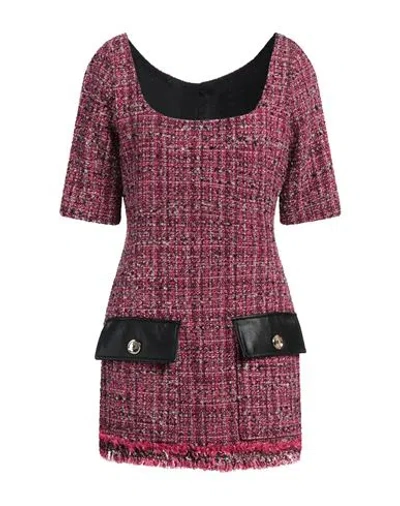 Pinko Woman Mini Dress Fuchsia Size 6 Cotton, Acrylic, Polyester, Wool, Synthetic Fibers