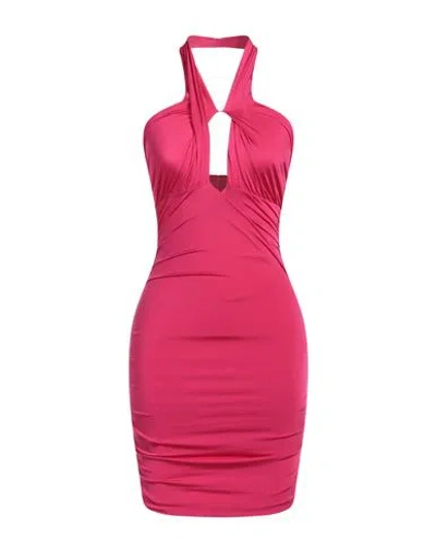 Pinko Woman Mini Dress Fuchsia Size L Polyamide, Elastane