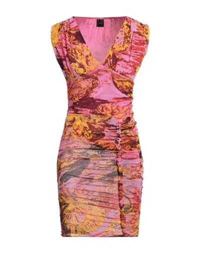 Pinko Woman Mini Dress Fuchsia Size M Polyamide In Multicolor