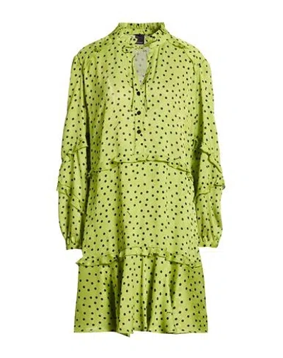 Pinko Woman Mini Dress Green Size 12 Polyester
