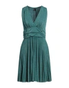 Pinko Woman Mini Dress Green Size L Viscose, Metallic Fiber, Polyamide, Elastane In Green