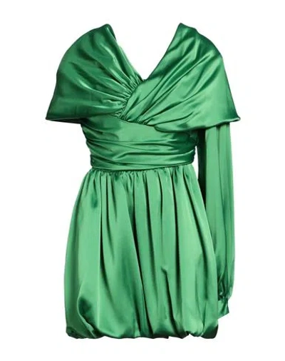 Pinko Woman Mini Dress Green Size M Polyester, Elastic Fibres, Polyamide