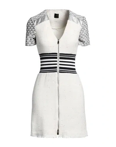 Pinko Woman Mini Dress Ivory Size 10 Cotton, Polyester, Viscose, Polyamide, Metallic Fiber In White