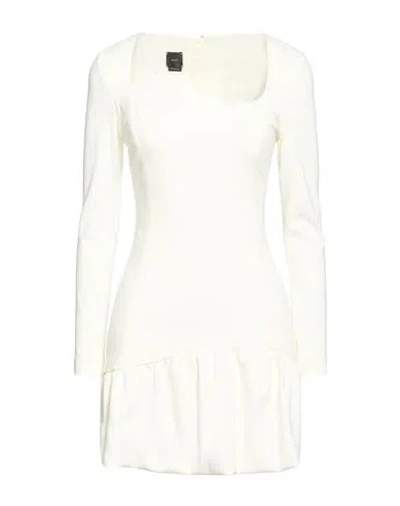 Pinko Woman Mini Dress Ivory Size 2 Viscose, Nylon, Elastane In White